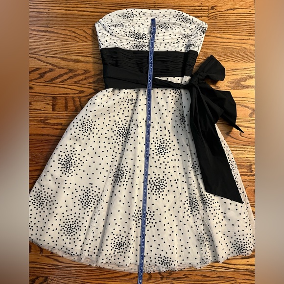 BCBG MaxAzria Black White polka dot cocktail dress - Size 10 - Picture 6 of 12